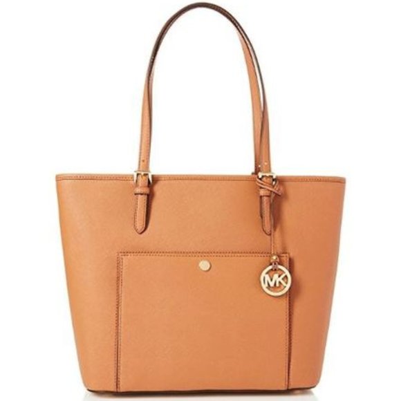 MICHAEL Michael Kors Handbags - Michael Kors MK Jet Set Acorn Leather Shoulder Bag